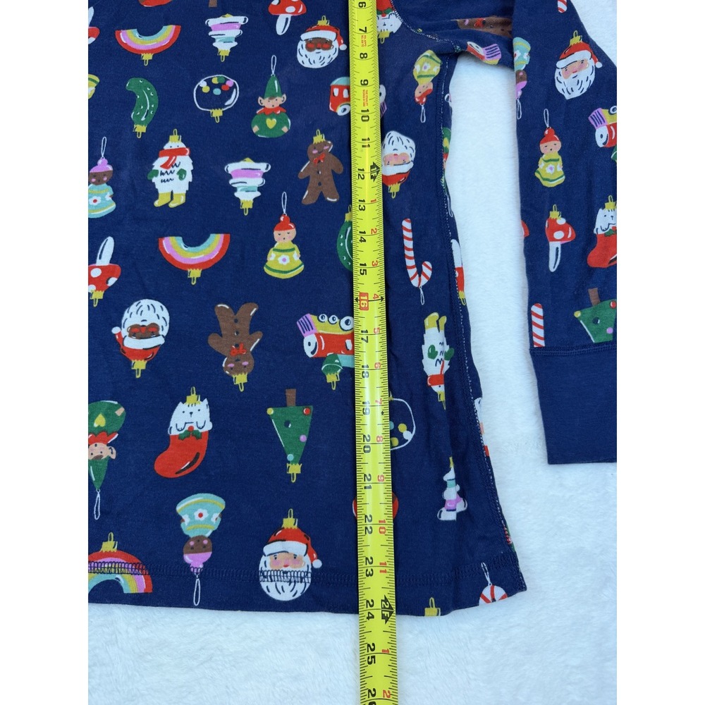 Hanna Andersson Womens L Christmas Ornaments Organic Cotton Pajama Set Navy - Picture 6 of 8